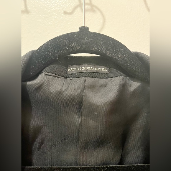 PIERRE BALMAIN suit jacket blazer black with satin lapel wool 46R - Picture 5 of 9